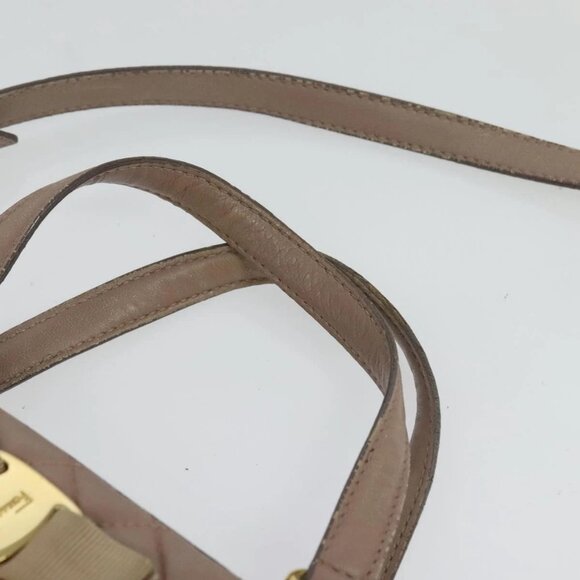 Salvatore Ferragamo Vala Shoulder Bag Leather Pink Gold Auth - Picture 10 of 16